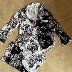 Victoria's Secret Black and White Floral Set